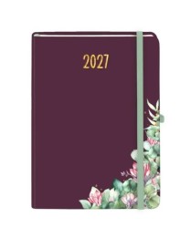 Kalendarz książkowy (terminarz) 2027 Botanical tygodniowy bordowy A4 Antra