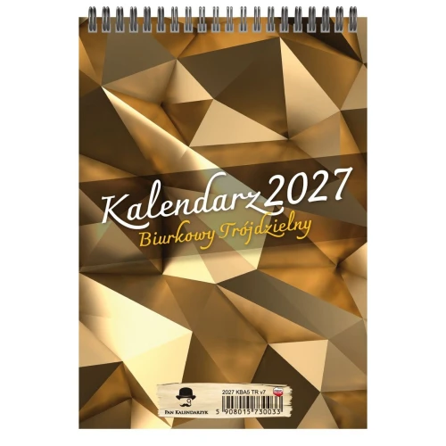 Kalendarz biurkowy PIONOWY biurkowy trójdzielny A5 Avanti (KBA5-TR)