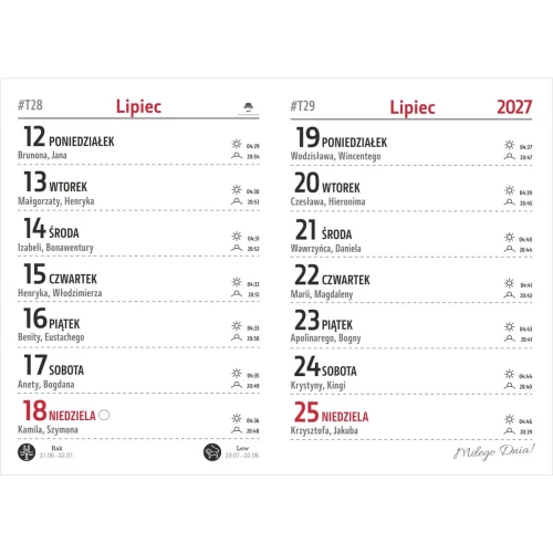 Kalendarz książkowy (terminarz) FUKS KIESZONKOWY MAŁY 80mm x 115mm Avanti (KK V.1)