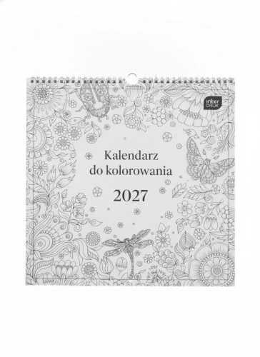Kalendarz ścienny DO KOLOROWANIA wieloplanszowy 300mm x 300mm Interdruk (OWADY)