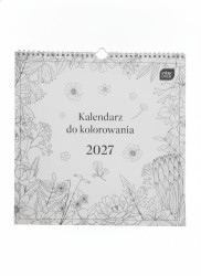 Kalendarz ścienny DO KOLOROWANIA wieloplanszowy 300mm x 300mm Interdruk (KWIATY)