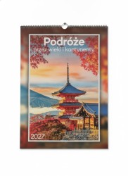 Kalendarz ścienny PODRÓŻE PRZEZ WIEKI I KONTYNEN 13 planszowe 315mm x 500mm Jotan (WP136)