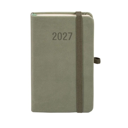 Kalendarz książkowy (terminarz) 2027 MEMOFIX tygodniowy, oliwkowy A6 150mm x 87mm Antra (Kal001473)