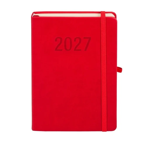 Kalendarz książkowy (terminarz) 2027 MEMOFIX dzienny, czerwony A5 203mm x 142mm Antra (Kal001452)