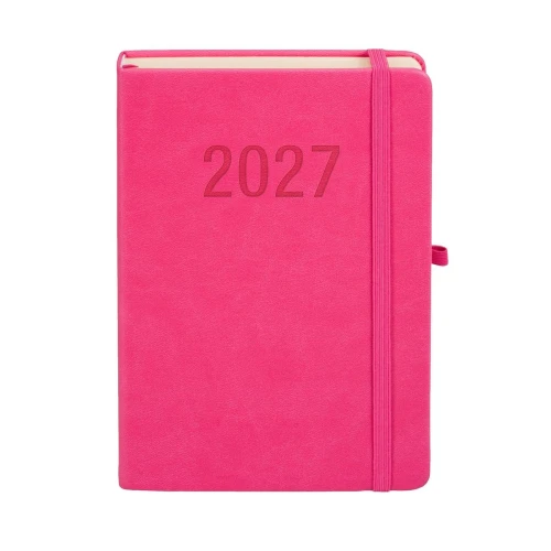 Kalendarz książkowy (terminarz) 2027 MEMOFIX dzienny, różowy A5 203mm x 142mm Antra (Kal001457)