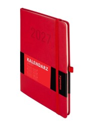 Kalendarz książkowy (terminarz) 2027 MEMOFIX tygodniowy, czerwony A5 203mm x 142mm Antra (Kal001462)