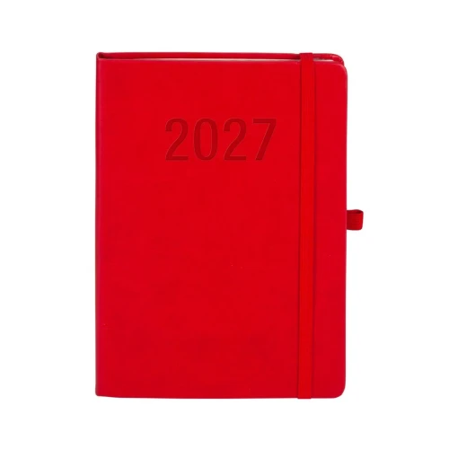 Kalendarz książkowy (terminarz) 2027 MEMOFIX tygodniowy, czerwony A5 203mm x 142mm Antra (Kal001462)