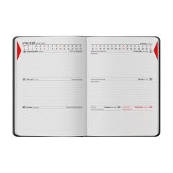 Kalendarz książkowy (terminarz) 2027 MEMOFIX tygodniowy, czarny A5 203mm x 142mm Antra (Kal001461)