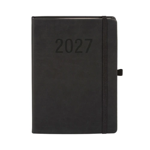 Kalendarz książkowy (terminarz) 2027 MEMOFIX tygodniowy, czarny A5 203mm x 142mm Antra (Kal001461)