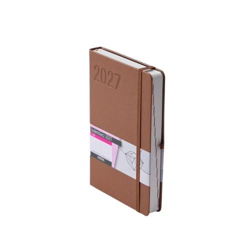 Kalendarz książkowy (terminarz) 2027 Rubi tygodniowy, złoty A6 140mm x 90mm Antra (Kal001565)