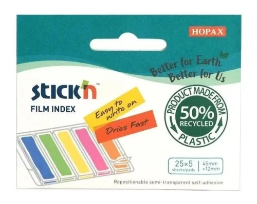 Notes samoprzylepny (karteczki) HOPAX sampoprzylepne neonowe mix 5 kol mix [mm:] 195x125 Stick'n (21878)