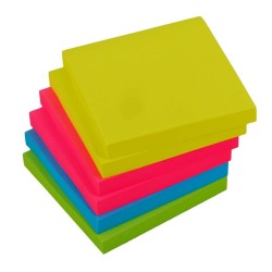 Notes samoprzylepny (karteczki) HOPAX kostka neon 4 kol mix 100k [mm:] 76x76 Stick'n (21912)