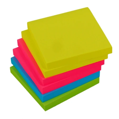 Notes samoprzylepny (karteczki) HOPAX kostka neon 4 kol mix 100k [mm:] 76x76 Stick'n (21912)