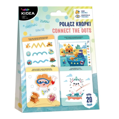 Zestaw kreatywny ZESTAW EDUKACYJNY ŁĄCZ KROPKI Kidea (ZELKKA)