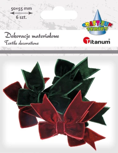 Ozdoba materiałowa Craft-Fun Series Kokardy velvet Titanum (26CR0210)