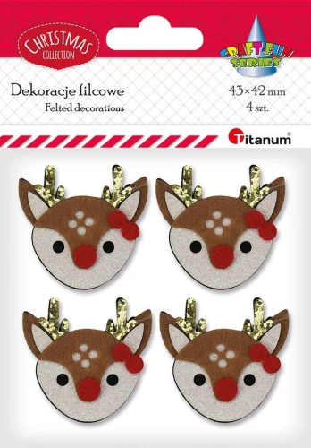 Ozdoba filcowa Craft-Fun Series Głowa renifera Titanum (26CR0240)