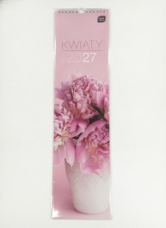 Kalendarz ścienny 12k PASKOWY 135mm x 500mm Interdruk (KWIATY)