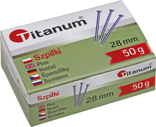 Szpilki 28 mm 50 szt Titanum