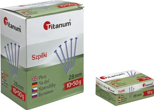 Szpilki 28 mm 50 szt Titanum