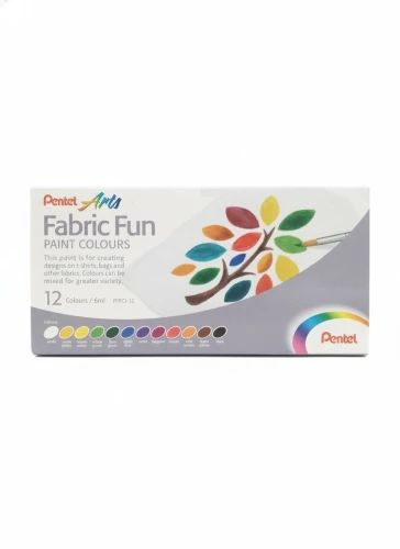Farba do tkanin 12 kol w tubkach kolor: mix 6ml 12 kolor. Pentel