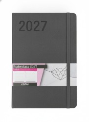 Kalendarz książkowy (terminarz) 2027 RUBI A5 Antra (grafitowy dzienny)