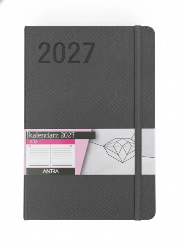 Kalendarz książkowy (terminarz) 2027 RUBI A5 Antra (grafitowy dzienny)