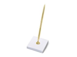 Długopis stojaczek z złotym długopisem wymiary ok. 8 x 8 x 16,5 cm Partydeco (SD10-019)