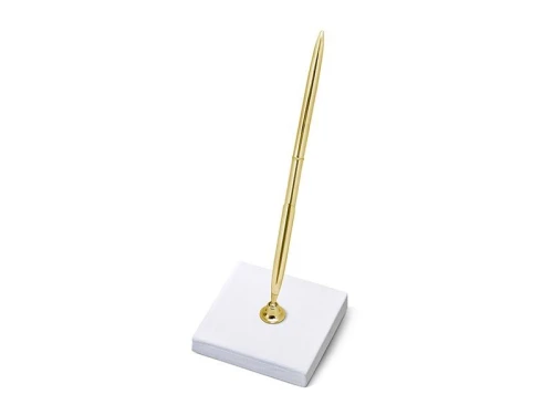 Długopis stojaczek z złotym długopisem wymiary ok. 8 x 8 x 16,5 cm Partydeco (SD10-019)